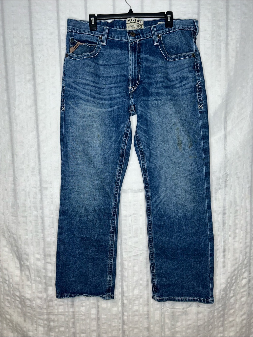 Ariat M5 Mens Straight Leg Walden Jeans Blue Denim Size 36x30 Dark Wash Bootcut